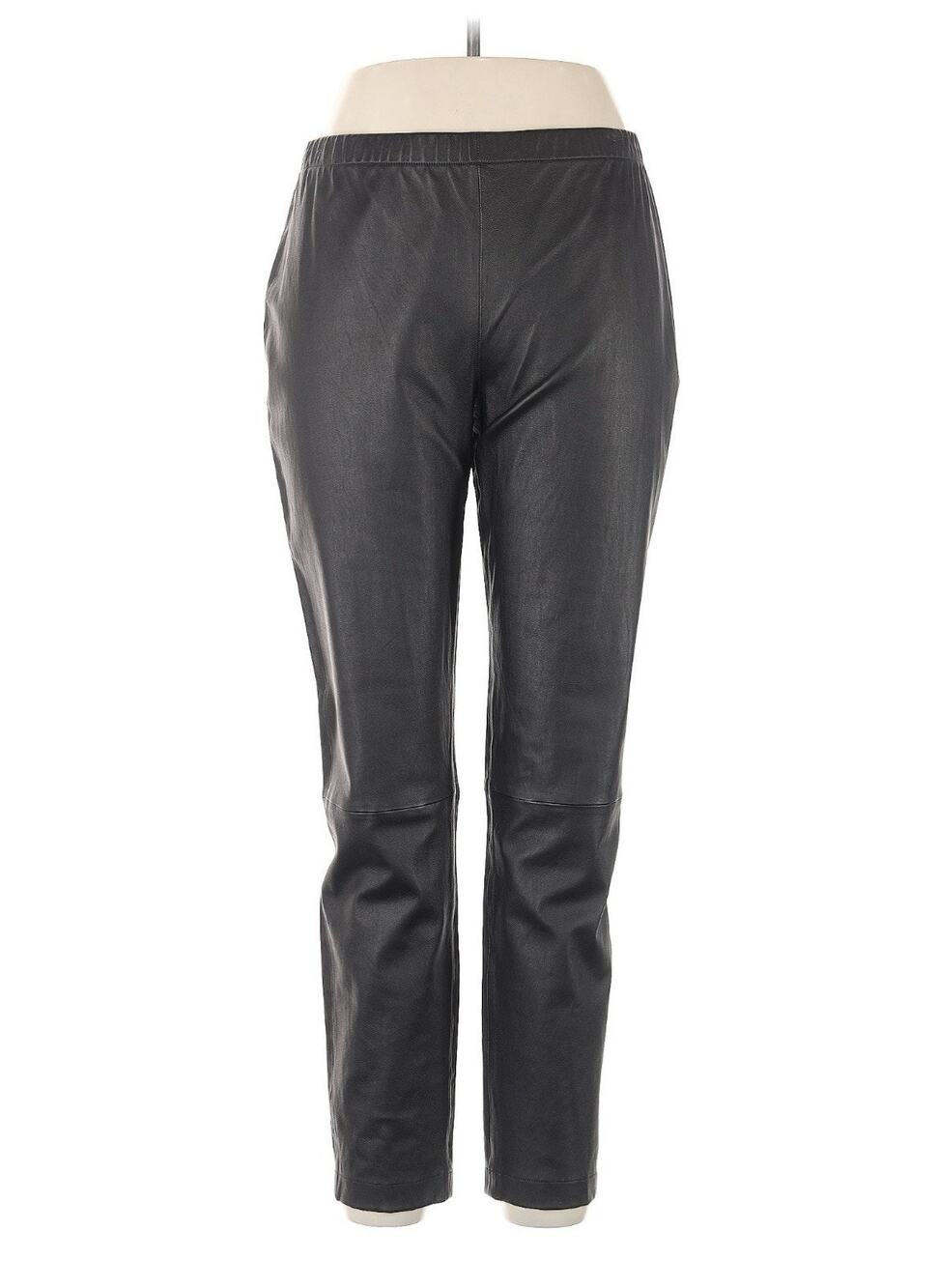 St. John Black 100% Leather Women’s Pants Sz. 12